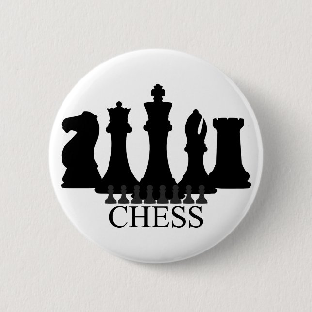 Badge Rond 5 Cm Porte - clé de pièces d'échecs (Devant)