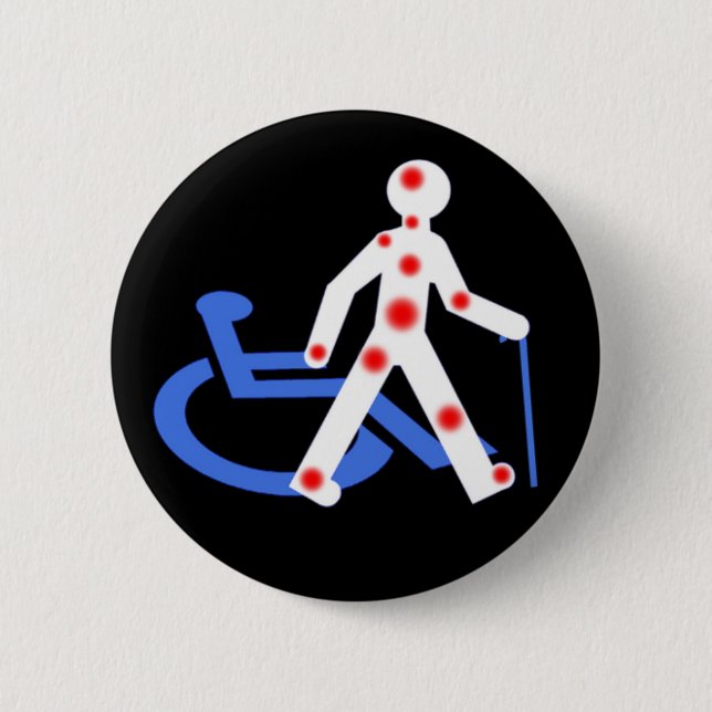 Badge Rond 5 Cm Porte-clefs Handicap invisible / Visible  (Devant)