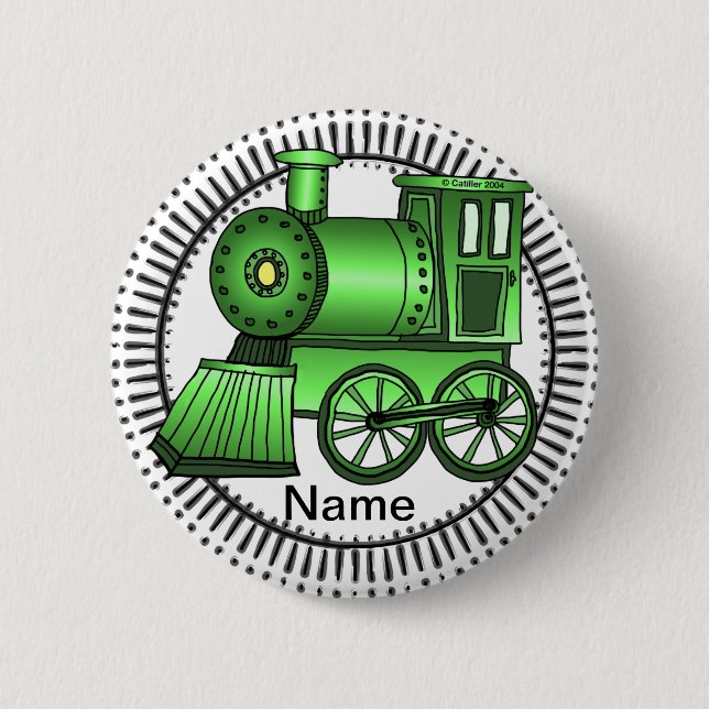 Badge Rond 5 Cm Porte ronde du train vert (Devant)