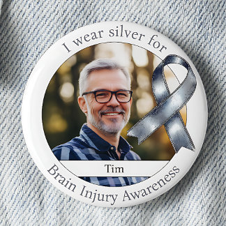 Badge Rond 5 Cm Porter du Silver pour une photo de sensibilisation