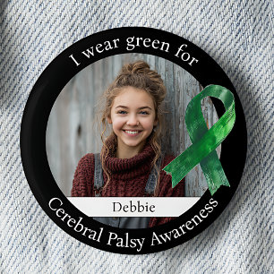 Badge Rond 5 Cm Porter du vert pour la campagne de sensibilisation