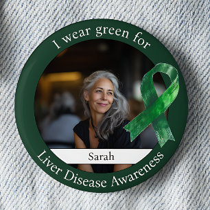 Badge Rond 5 Cm Porter du vert pour la photo de sensibilisation à