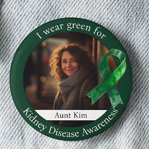 Badge Rond 5 Cm Porter du vert pour une photo de sensibilisation à