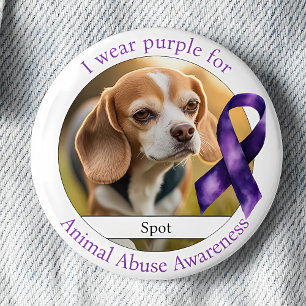 Badge Rond 5 Cm Porter du violet pour la photo de sensibilisation