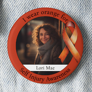 Badge Rond 5 Cm Porter Orange pour la photo de sensibilisation à l