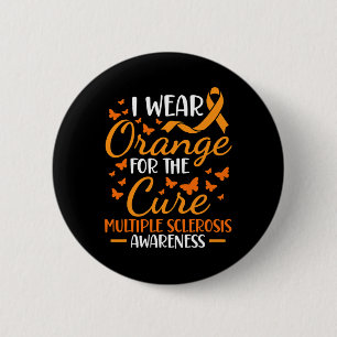 Badge Rond 5 Cm Porter Orange - Sclérose en plaques Sensibilisatio