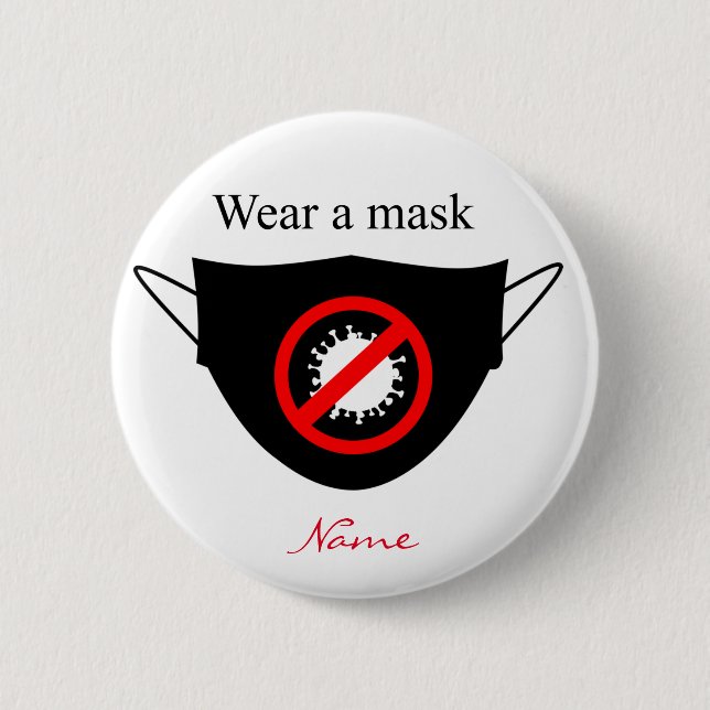 Badge Rond 5 Cm Porter un masque Thunder_Cove (Devant)