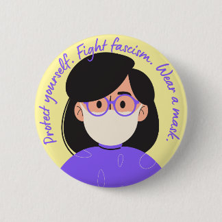 Badge Rond 5 Cm Porter un masque violet