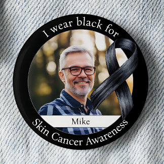 Badge Rond 5 Cm Portez du noir pour la sensibilisation au cancer d