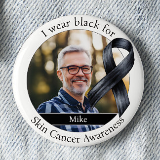 Badge Rond 5 Cm Portez du noir pour la sensibilisation au cancer d