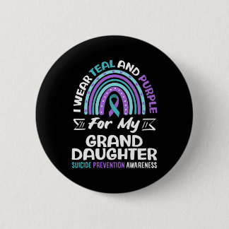 Badge Rond 5 Cm Portez du sarcelle et du violet pour le suicide d'