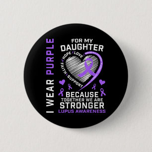 Badge Rond 5 Cm Portez du violet pour le mois de sensibilisation a