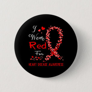 Badge Rond 5 Cm Portez le rouge pour la sensibilisation aux maladi