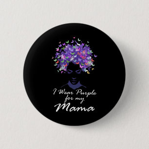 Badge Rond 5 Cm Portez Le Violet Pour Ma Mère Maman Support Alzhei