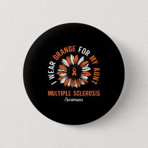 Badge Rond 5 Cm Portez orange pour la sensibilisation à la scléros