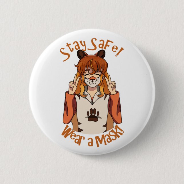 Badge Rond 5 Cm Portez un Masque ! (Devant)