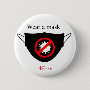 Badge Rond 5 Cm Portez un tonnerre en masque