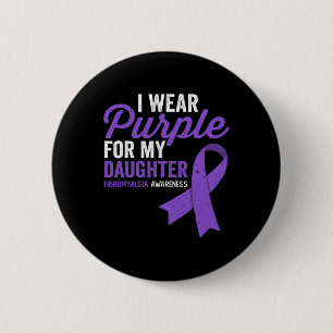 Badge Rond 5 Cm Portez Violet Pour Ma Fille Sensibilisation à la F