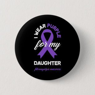 Badge Rond 5 Cm Portez Violet Pour Ma Fille Sensibilisation à la F