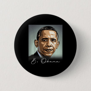 Badge Rond 5 Cm Portrait Barack Obama Président Patriotique