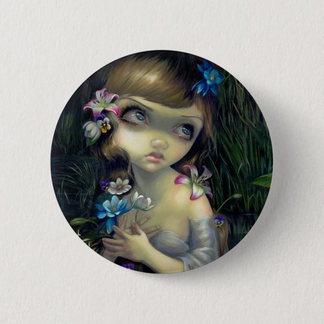 Badge Rond 5 Cm "Portrait bouton d'Ophélie" (Devant)