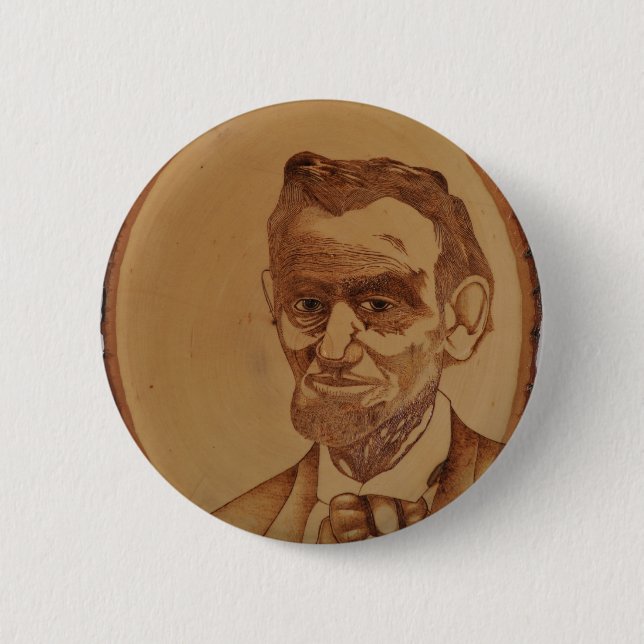 Badge Rond 5 Cm Portrait d'Abraham Lincoln (Devant)