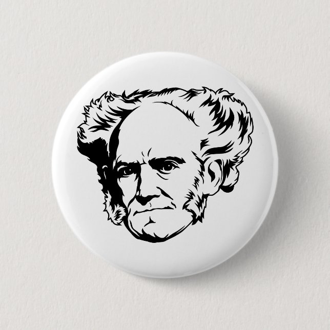 Badge Rond 5 Cm Portrait d'Arthur Schopenhauer (Devant)
