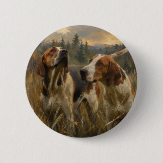 Badge Rond 5 Cm Portrait de Foxhound – Noble Chien de Chasse
