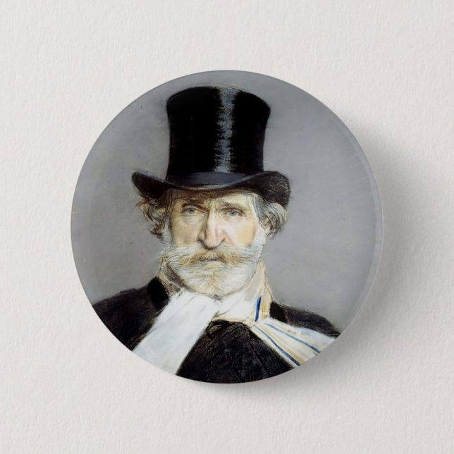 Badge Rond 5 Cm Portrait de Giuseppe Verdi par Giovanni Boldini (Devant)