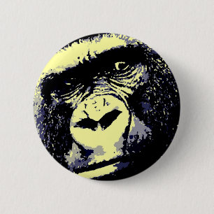Badge Rond 5 Cm Portrait de gorille