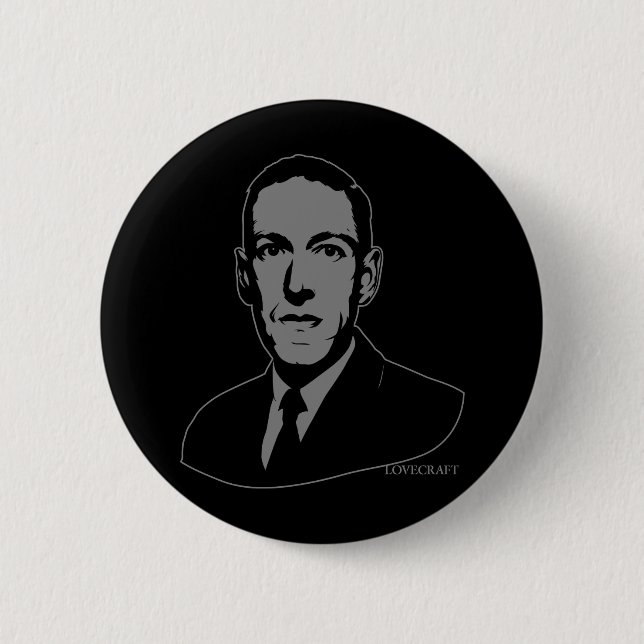 Badge Rond 5 Cm Portrait de HP Lovecraft (Devant)