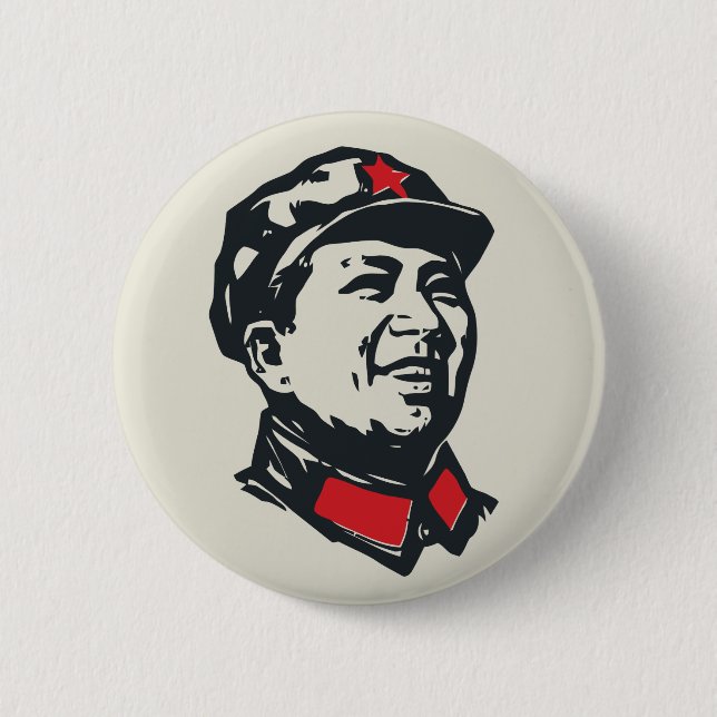 Badge Rond 5 Cm Portrait de Mao de Président (Devant)