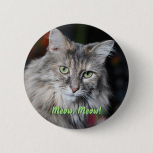 Badge Rond 5 Cm Portrait du chat Meow Meow