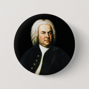 Badge Rond 5 Cm Portrait du grand compositeur Bach