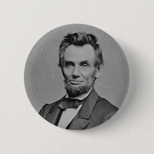 Badge Rond 5 Cm Portrait du Président Abraham Lincoln par Mathew