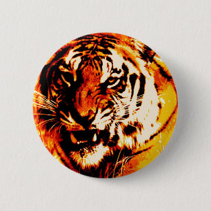 Badge Rond 5 Cm Portrait du tigre