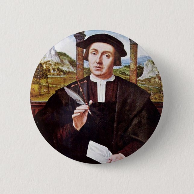 Badge Rond 5 Cm Portrait d'un notaire par Quentin Massys (Devant)