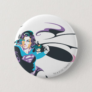 Badge Rond 5 Cm Pose 4 d'éclaboussure de couleur de Supergirl