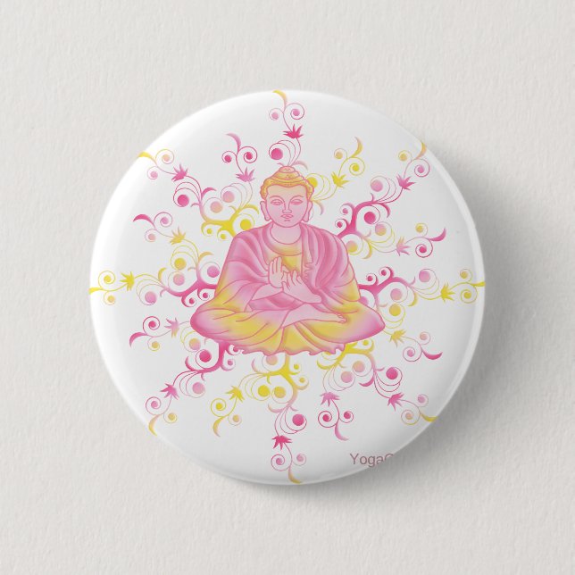 Badge Rond 5 Cm Pose de Lotus (Devant)