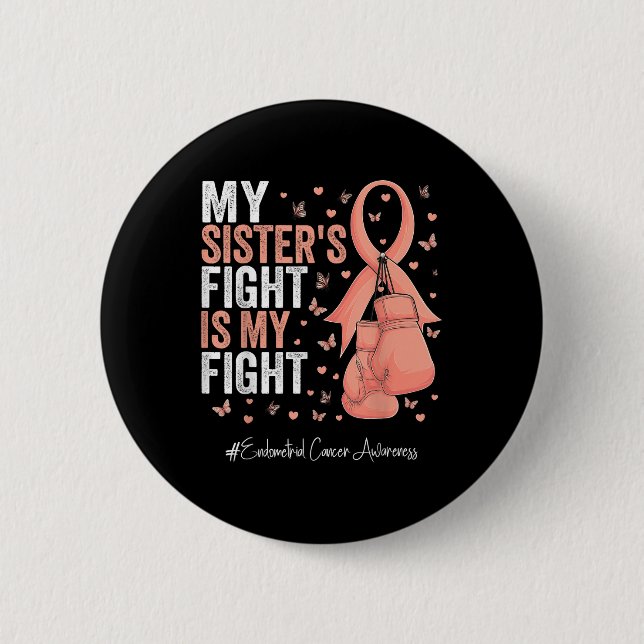 Badge Rond 5 Cm Poser Ruban Soeur Endomètre Cancer Sensibilisation (Devant)