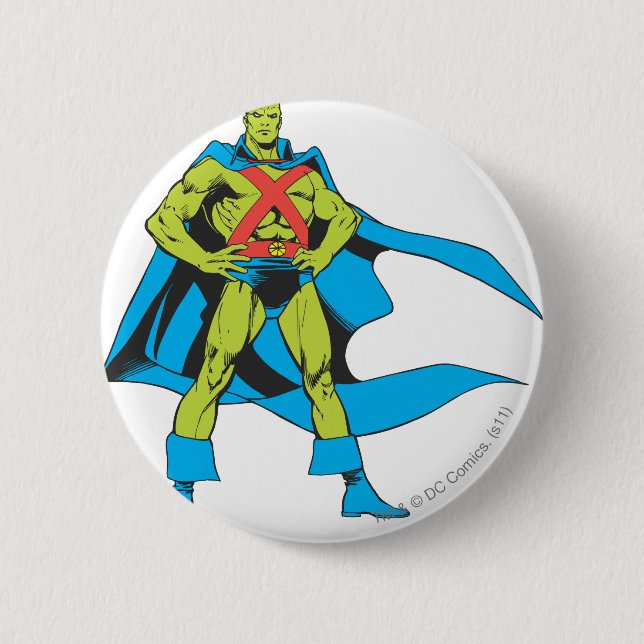 Badge Rond 5 Cm Poses de Martian Manhunter (Devant)
