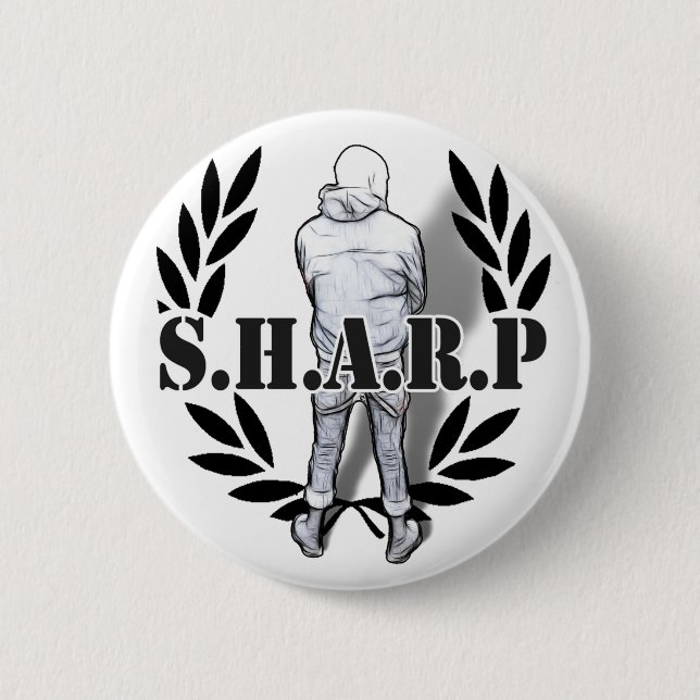 Badge Rond 5 Cm position pointue de peau (Devant)