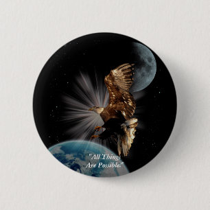 Badge Rond 5 Cm "POSSIBILITÉS" Cadeaux Motivationnels d'aigle à tê