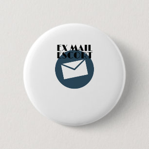 Badge Rond 5 Cm Poste retraité Ex Escort Mail Carrier