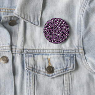 Badge Rond 5 Cm Poster de animal, Léopard Violet, Spots De Cheetah