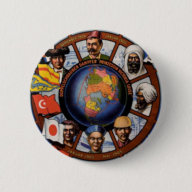 Badge Rond 5 Cm Poster de la ligne Amerika de Hambourg (Devant)