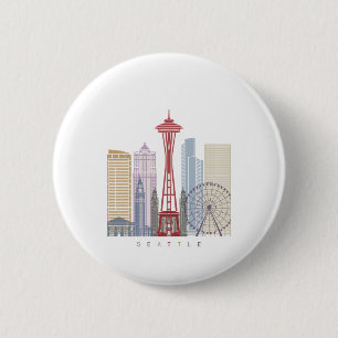 Badge Rond 5 Cm Poster vintage Seattle