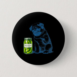 Badge Rond 5 Cm Pot à ckle de chien Carlin vintage