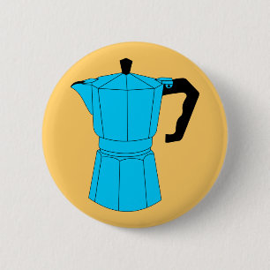 Badge Rond 5 Cm Pot de café de café express de Moka