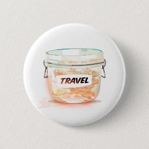 Badge Rond 5 Cm Pot en verre pour argent de voyage